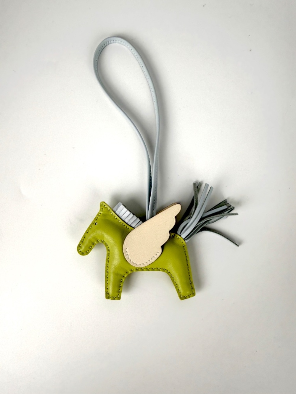 Hermes Pegase Rodeo Grigri Milo Jaune Bourgeon Bleu Brume Nata Lambskin PM Charm - Picture 4 of 10